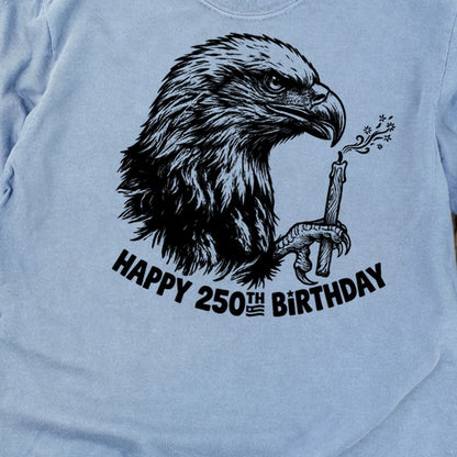 Happy 250th Birthday America Eagle Blowing Out a Candle Premium Long Sleeve