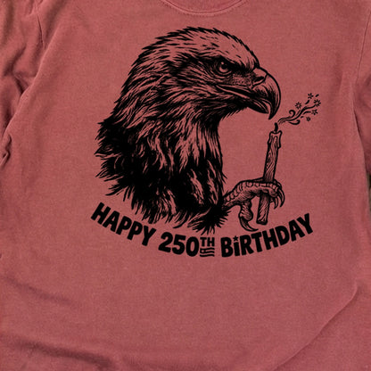 Happy 250th Birthday America Eagle Blowing Out a Candle Premium Long Sleeve