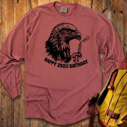 Happy 250th Birthday America Eagle Blowing Out a Candle Premium Long Sleeve