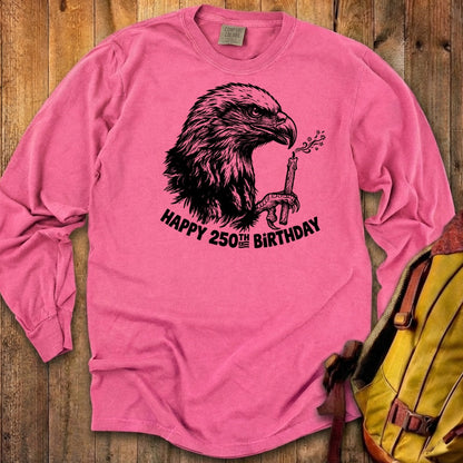 Happy 250th Birthday America Eagle Blowing Out a Candle Premium Long Sleeve
