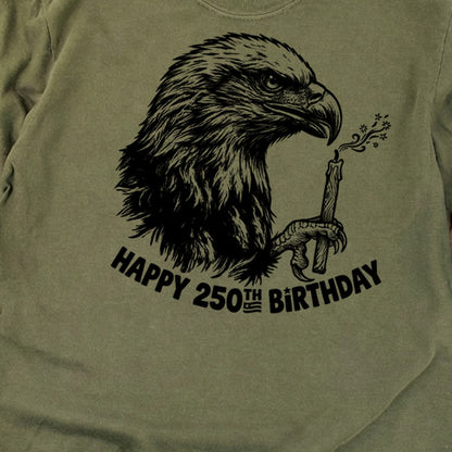 Happy 250th Birthday America Eagle Blowing Out a Candle Premium Long Sleeve
