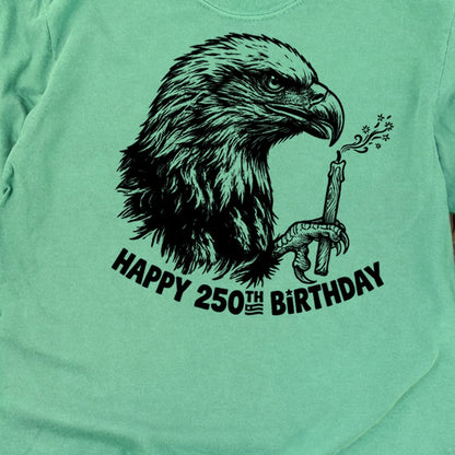 Happy 250th Birthday America Eagle Blowing Out a Candle Premium Long Sleeve