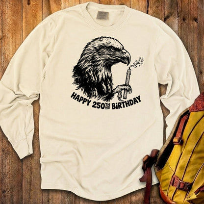 Happy 250th Birthday America Eagle Blowing Out a Candle Premium Long Sleeve