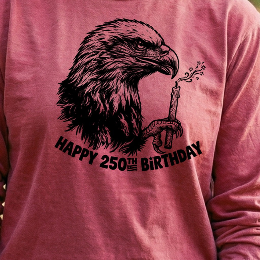 Happy 250th Birthday America Eagle Blowing Out a Candle Premium Long Sleeve