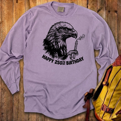 Happy 250th Birthday America Eagle Blowing Out a Candle Premium Long Sleeve