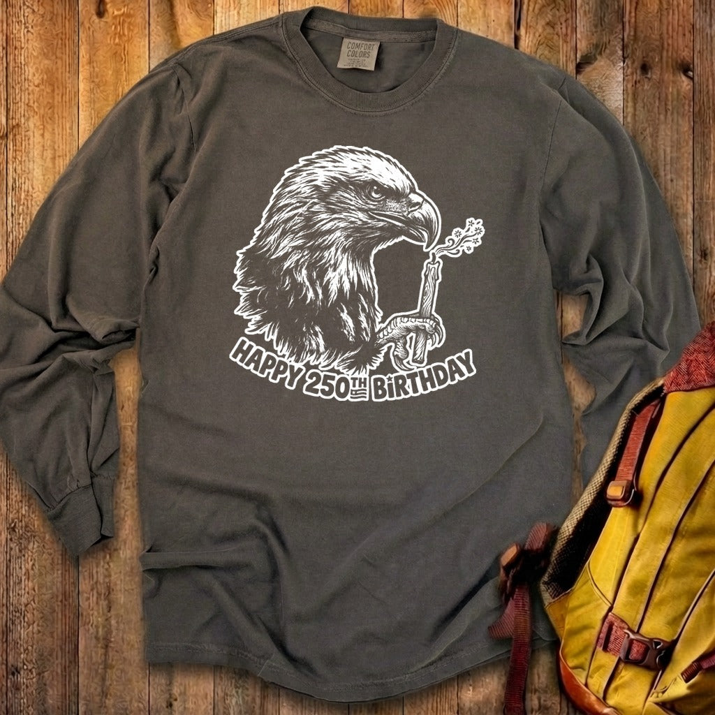 Happy 250th Birthday America Eagle Blowing Out a Candle Premium Long Sleeve