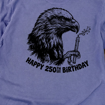 Happy 250th Birthday America Eagle Blowing Out a Candle Premium Long Sleeve