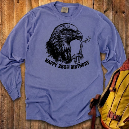 Happy 250th Birthday America Eagle Blowing Out a Candle Premium Long Sleeve