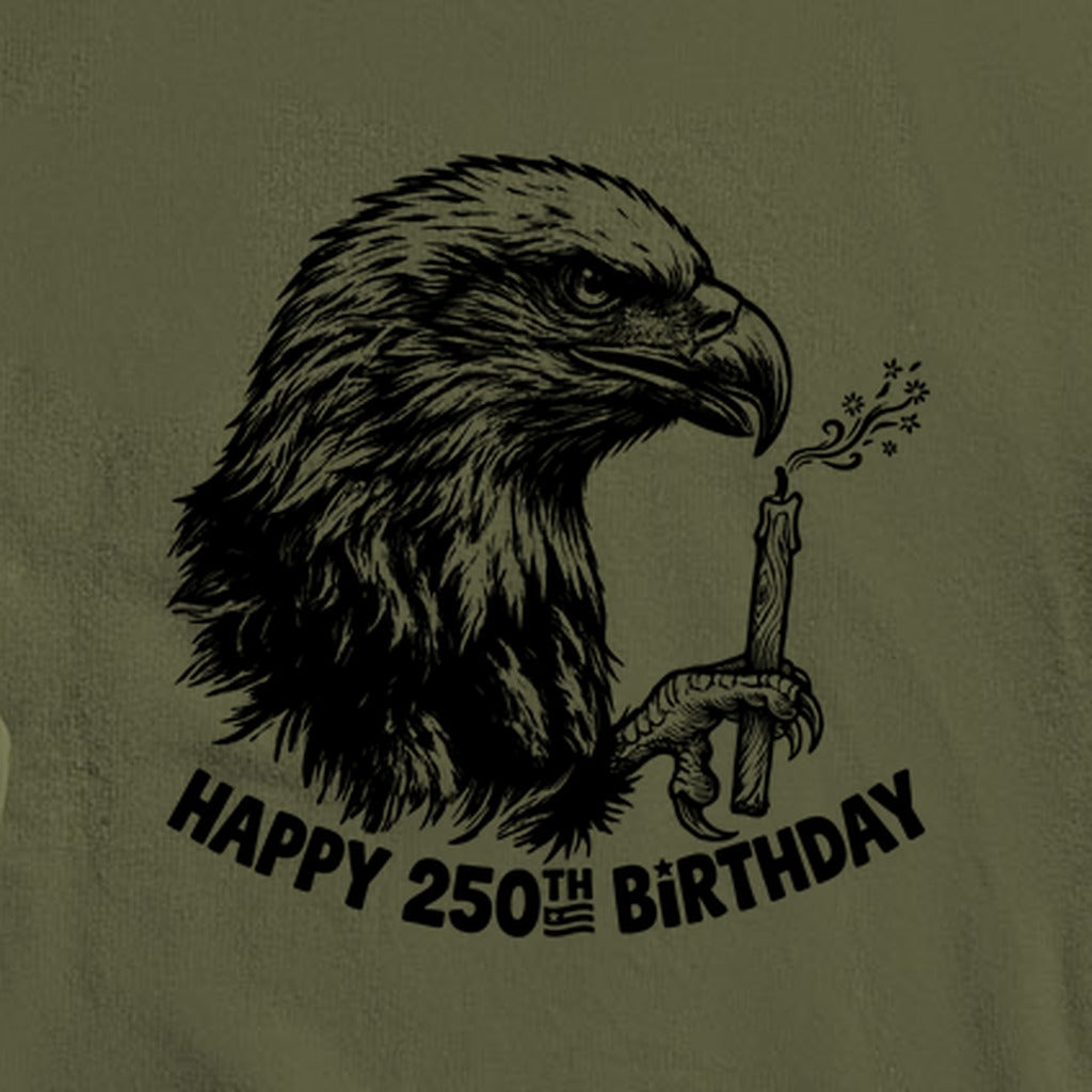 Happy 250th Birthday America Eagle Blowing Out a Candle Crewneck Sweatshirt