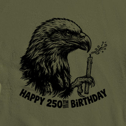Happy 250th Birthday America Eagle Blowing Out a Candle Crewneck Sweatshirt
