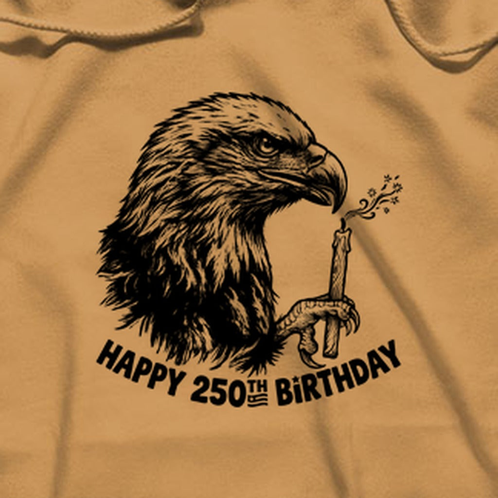 Happy 250th Birthday America Eagle Blowing Out a Candle Hoodie