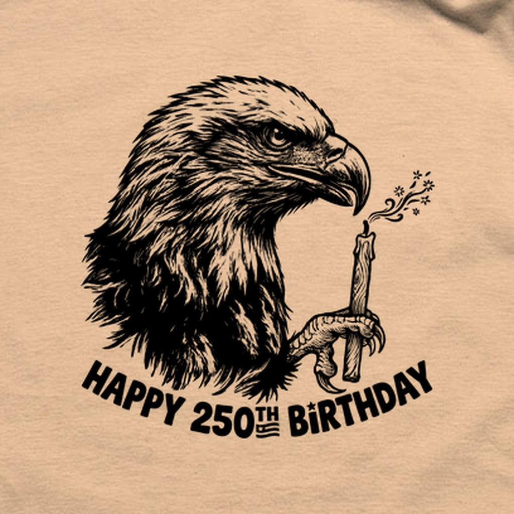 Happy 250th Birthday America Eagle Blowing Out a Candle T-Shirt