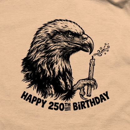 Happy 250th Birthday America Eagle Blowing Out a Candle T-Shirt