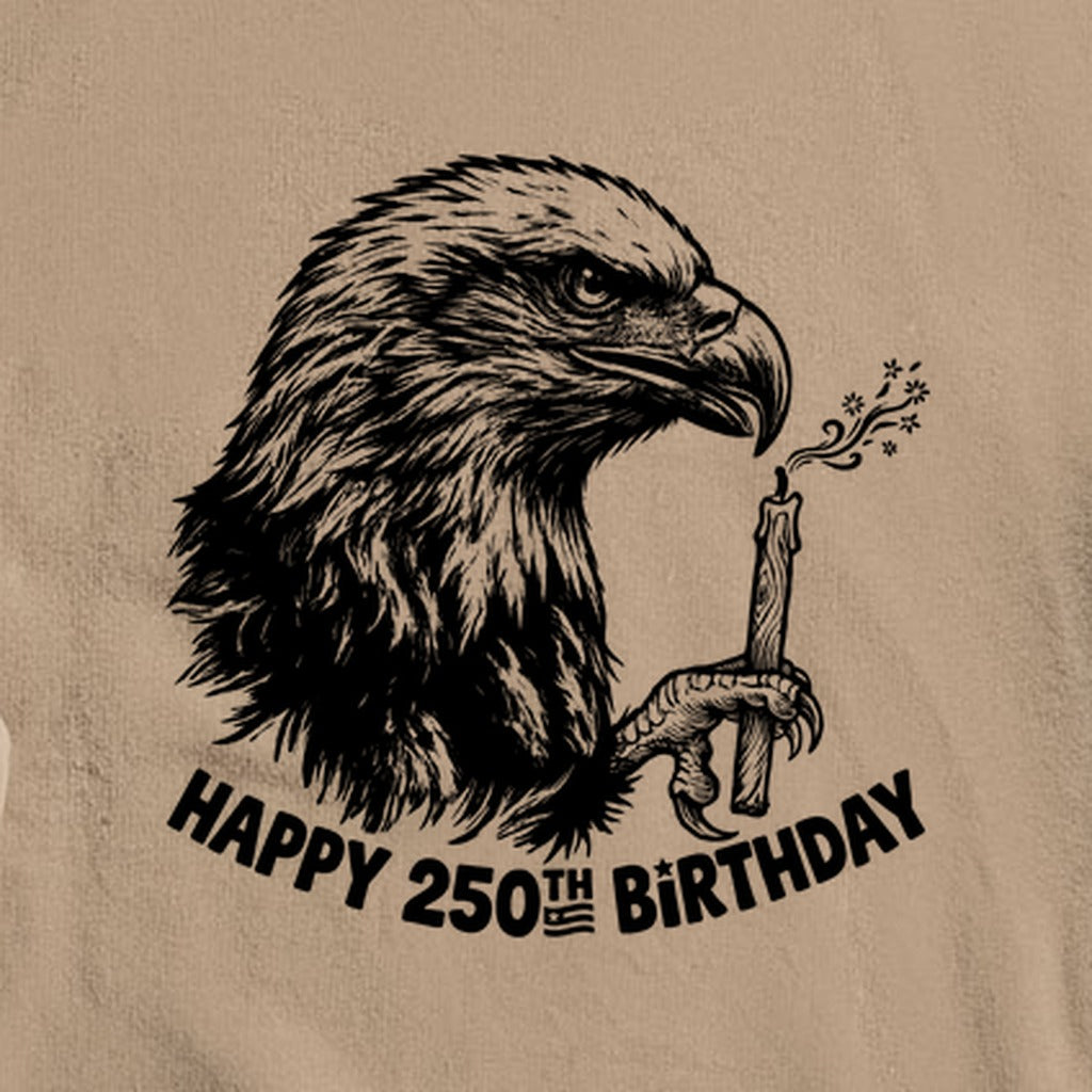 Happy 250th Birthday America Eagle Blowing Out a Candle Crewneck Sweatshirt