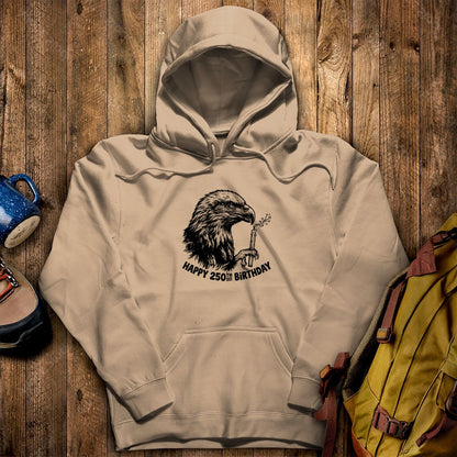 Happy 250th Birthday America Eagle Blowing Out a Candle Hoodie