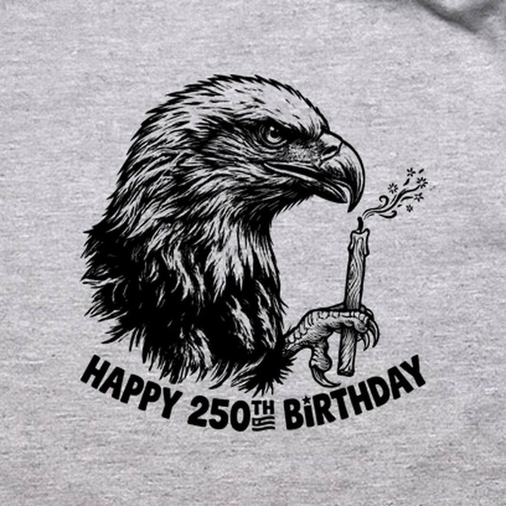 Happy 250th Birthday America Eagle Blowing Out a Candle T-Shirt