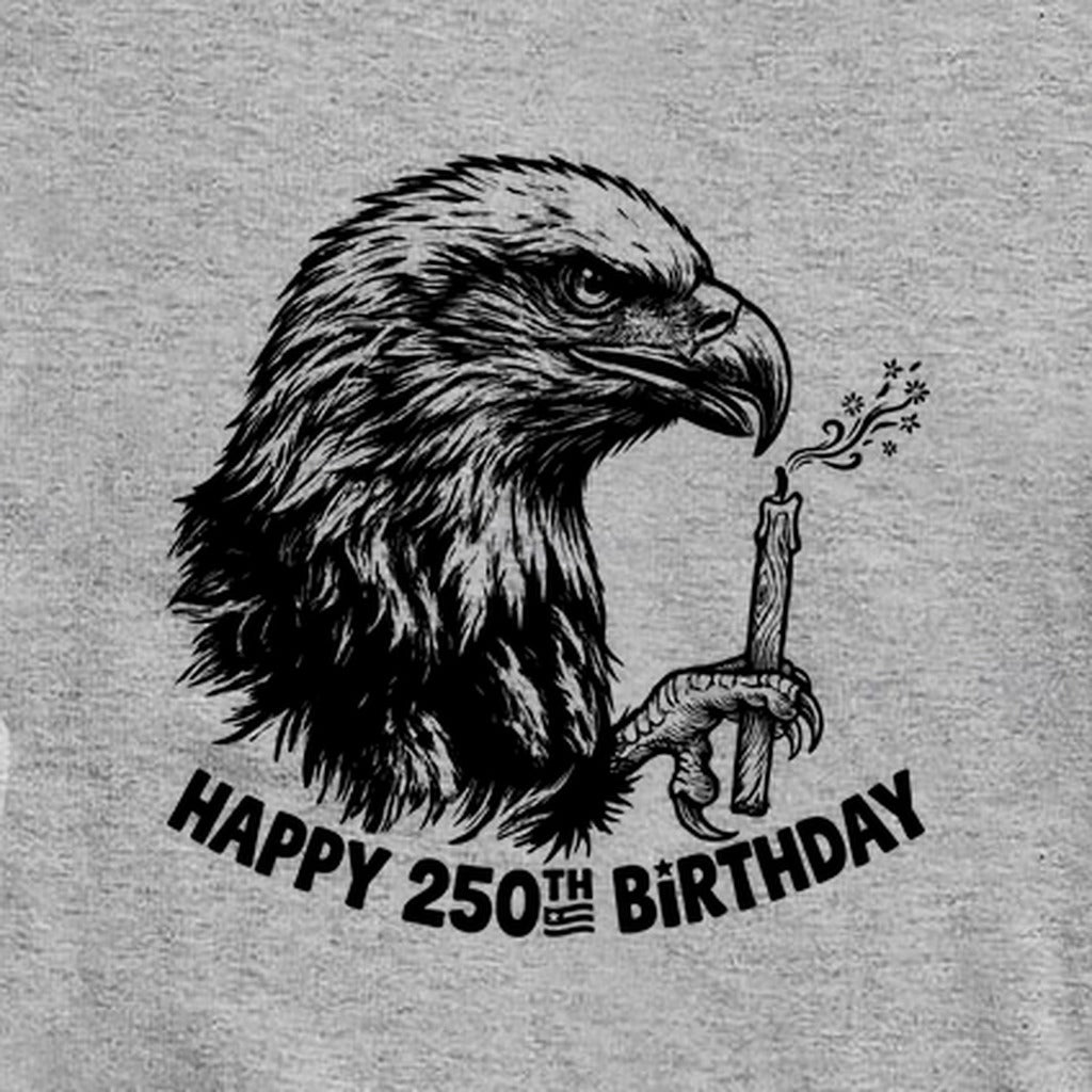 Happy 250th Birthday America Eagle Blowing Out a Candle Crewneck Sweatshirt