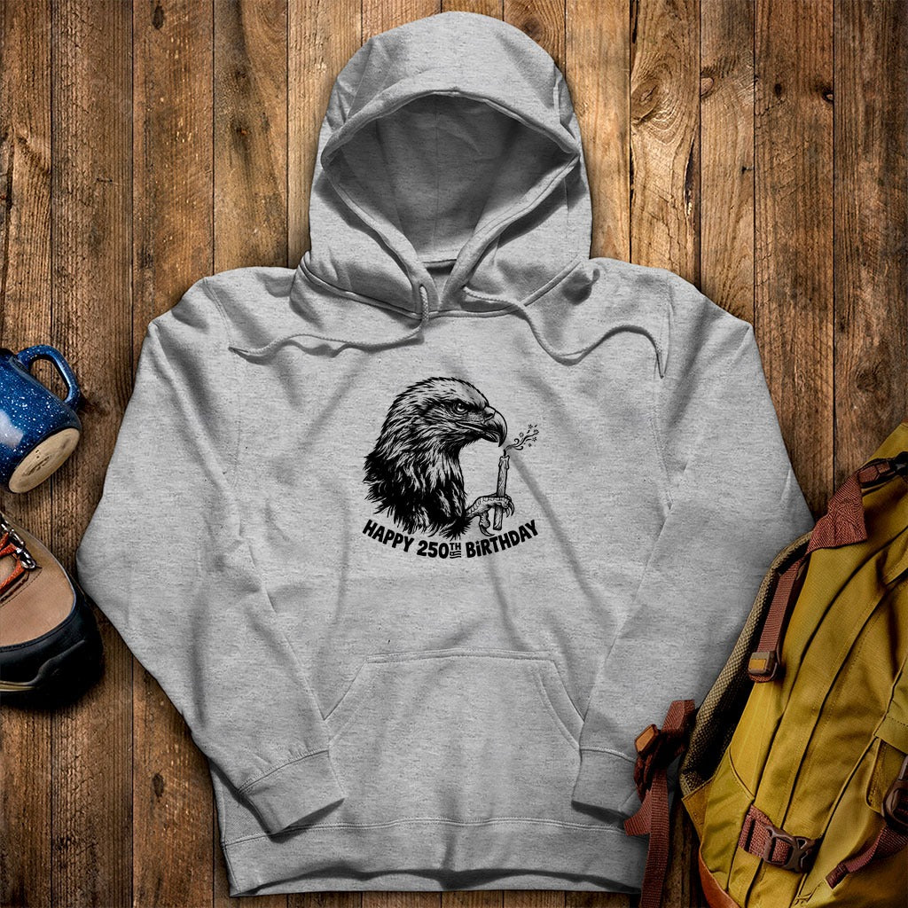 Happy 250th Birthday America Eagle Blowing Out a Candle Hoodie