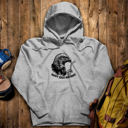 Happy 250th Birthday America Eagle Blowing Out a Candle Hoodie