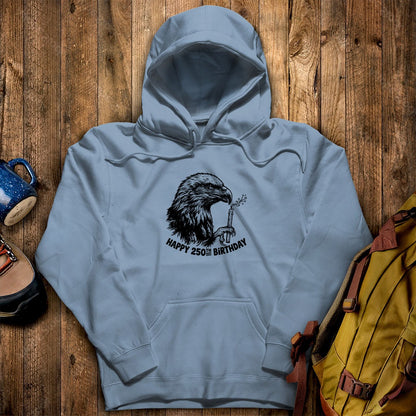 Happy 250th Birthday America Eagle Blowing Out a Candle Hoodie