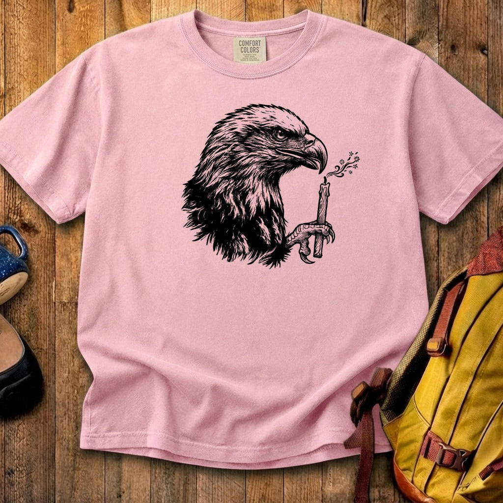 Happy Birthday America Eagle Blowing Out a Candle Cotton T-Shirt