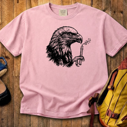 Happy Birthday America Eagle Blowing Out a Candle Cotton T-Shirt