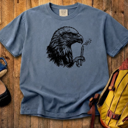 Happy Birthday America Eagle Blowing Out a Candle Cotton T-Shirt