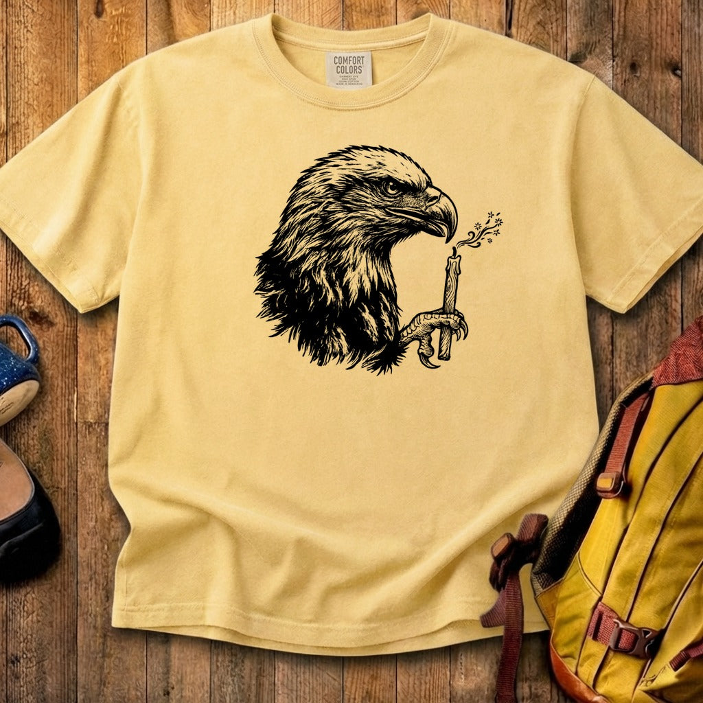Happy Birthday America Eagle Blowing Out a Candle Cotton T-Shirt