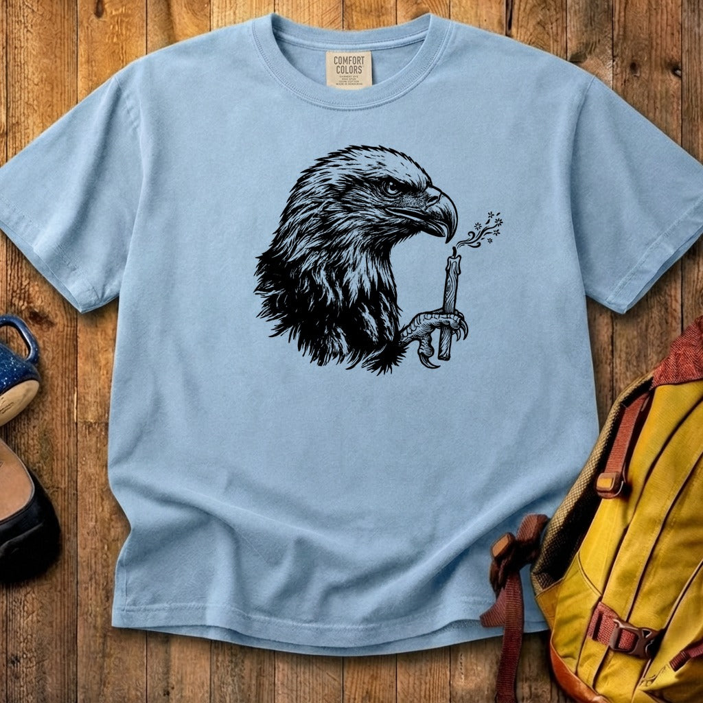 Happy Birthday America Eagle Blowing Out a Candle Cotton T-Shirt