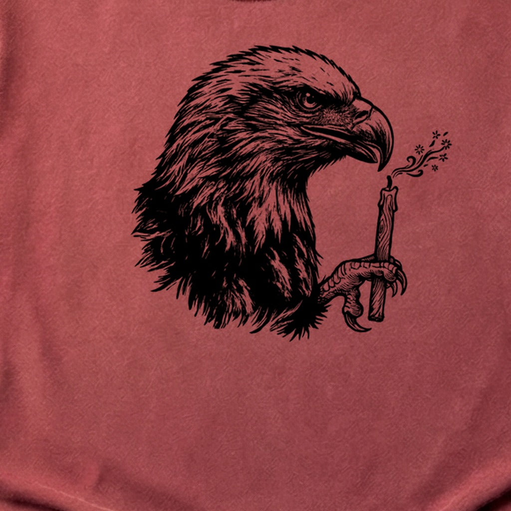 Happy Birthday America Eagle Blowing Out a Candle Cotton T-Shirt