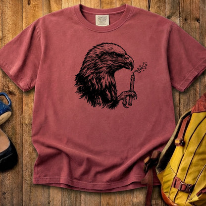 Happy Birthday America Eagle Blowing Out a Candle Cotton T-Shirt