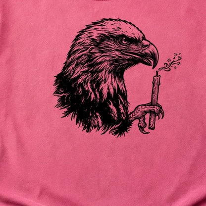 Happy Birthday America Eagle Blowing Out a Candle Cotton T-Shirt