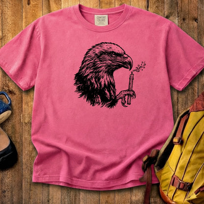 Happy Birthday America Eagle Blowing Out a Candle Cotton T-Shirt