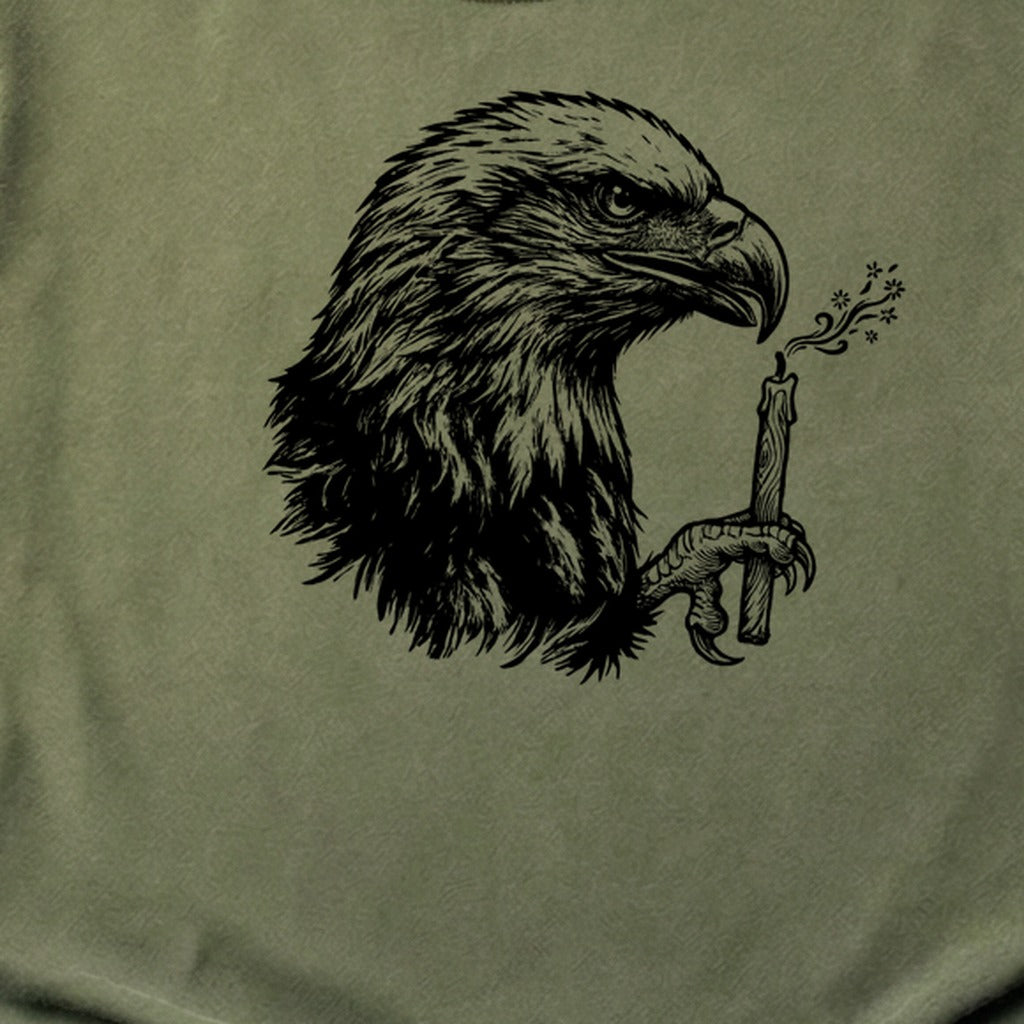 Happy Birthday America Eagle Blowing Out a Candle Cotton T-Shirt