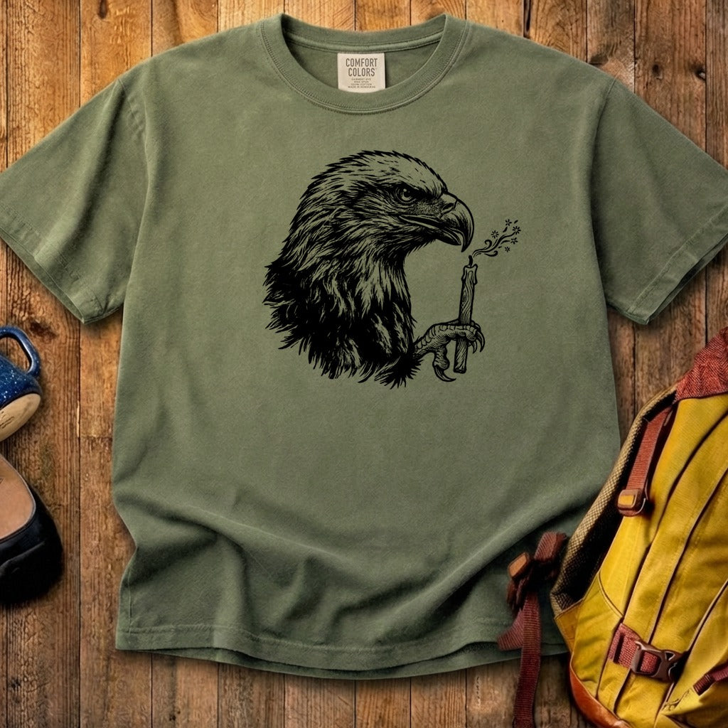 Happy Birthday America Eagle Blowing Out a Candle Cotton T-Shirt