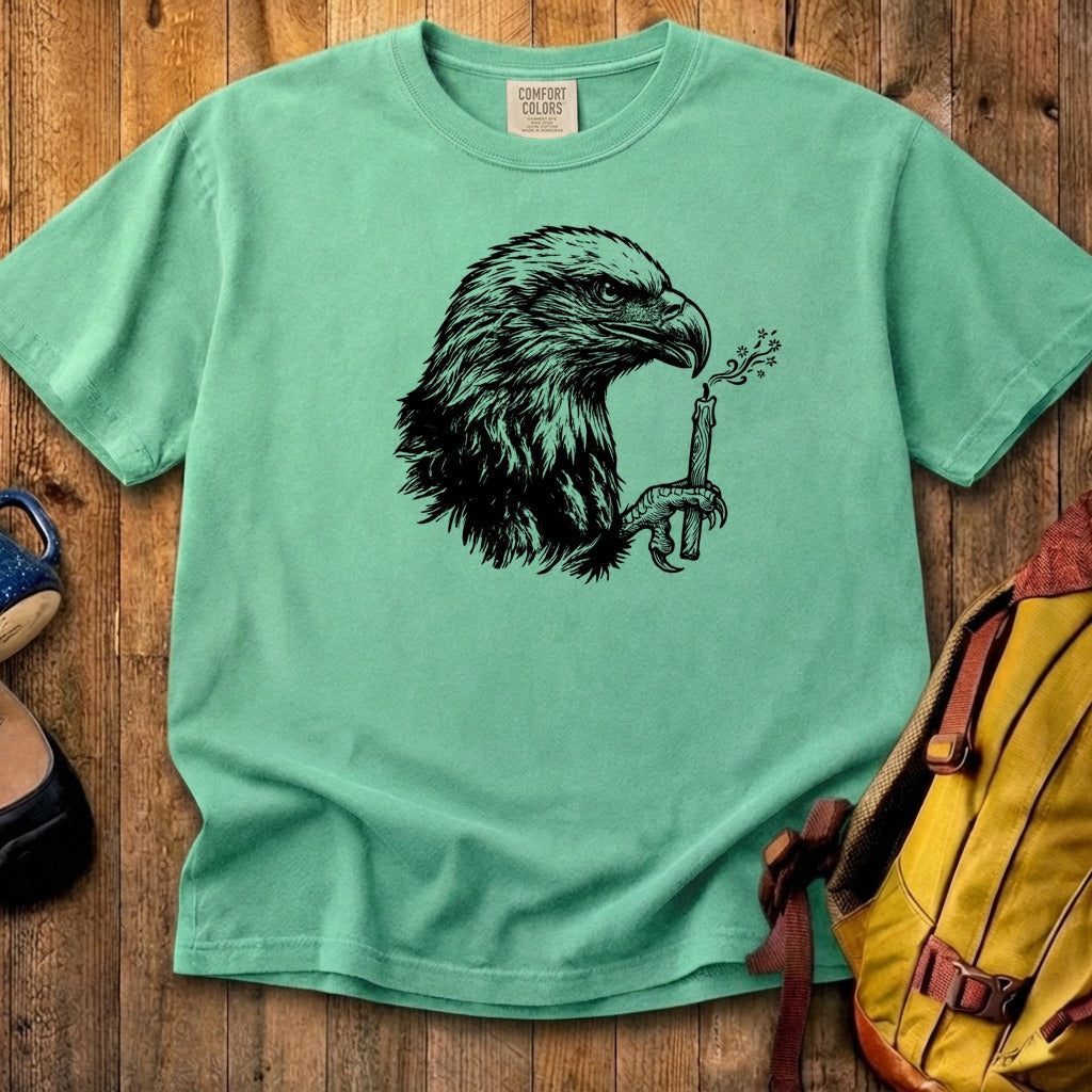 Happy Birthday America Eagle Blowing Out a Candle Cotton T-Shirt
