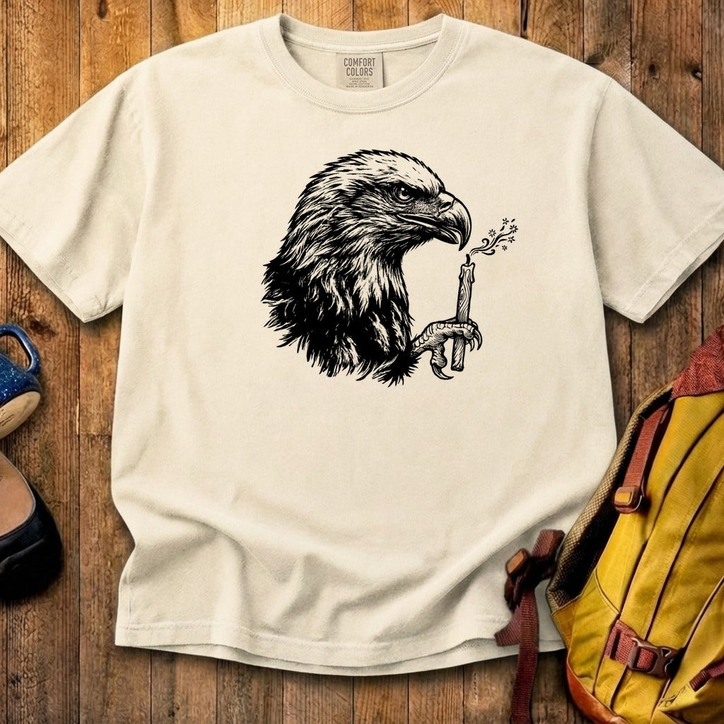 Happy Birthday America Eagle Blowing Out a Candle Cotton T-Shirt