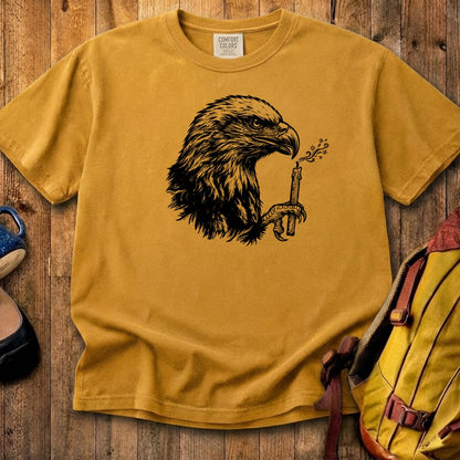 Happy Birthday America Eagle Blowing Out a Candle Cotton T-Shirt