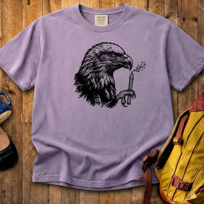 Happy Birthday America Eagle Blowing Out a Candle Cotton T-Shirt