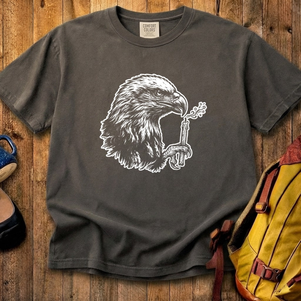 Happy Birthday America Eagle Blowing Out a Candle Cotton T-Shirt