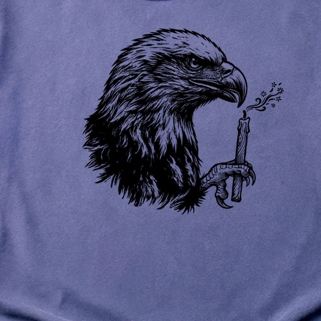 Happy Birthday America Eagle Blowing Out a Candle Cotton T-Shirt