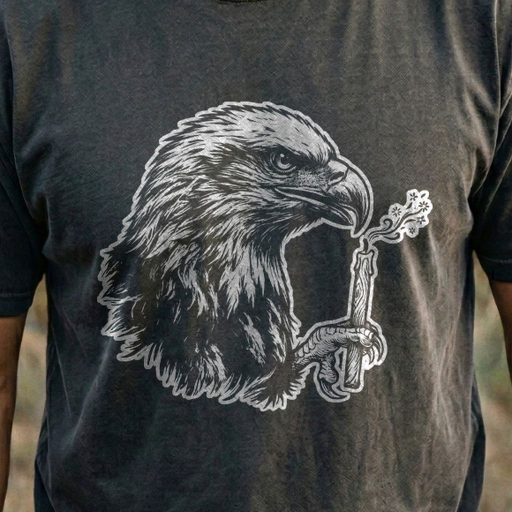 Happy Birthday America Eagle Blowing Out a Candle Cotton T-Shirt