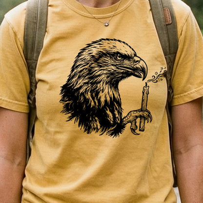Happy Birthday America Eagle Blowing Out a Candle Cotton T-Shirt