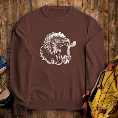 Happy Birthday America Eagle Blowing Out a Candle Crewneck Sweatshirt