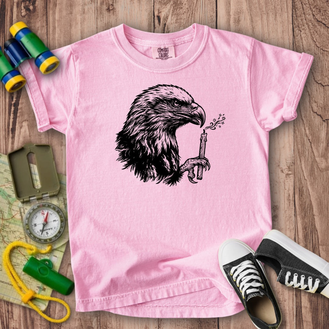 Happy Birthday America Eagle Blowing Out a Candle Kids Cotton T-Shirt