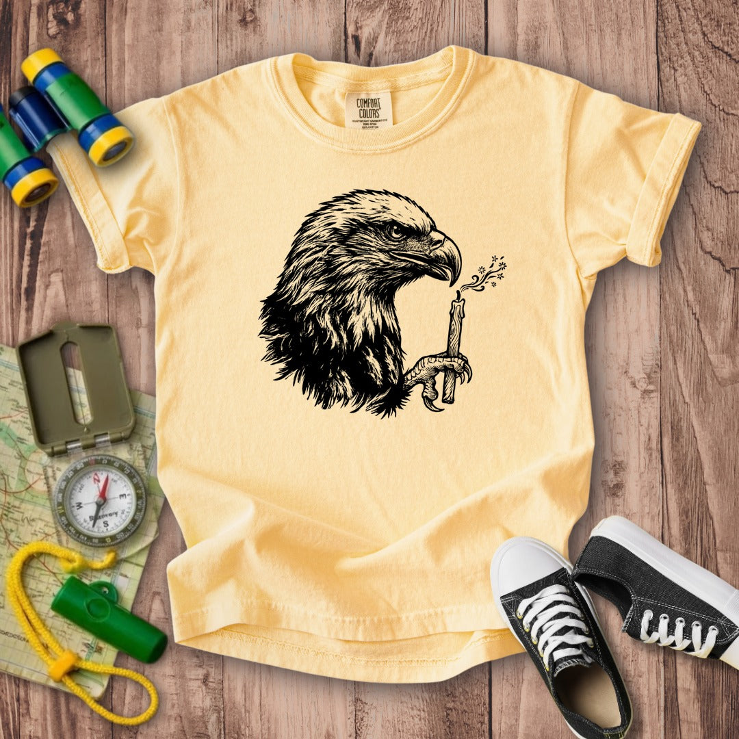 Happy Birthday America Eagle Blowing Out a Candle Kids Cotton T-Shirt