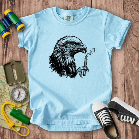 Happy Birthday America Eagle Blowing Out a Candle Kids Cotton T-Shirt