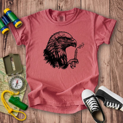 Happy Birthday America Eagle Blowing Out a Candle Kids Cotton T-Shirt