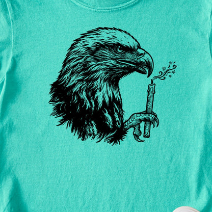 Happy Birthday America Eagle Blowing Out a Candle Kids Cotton T-Shirt