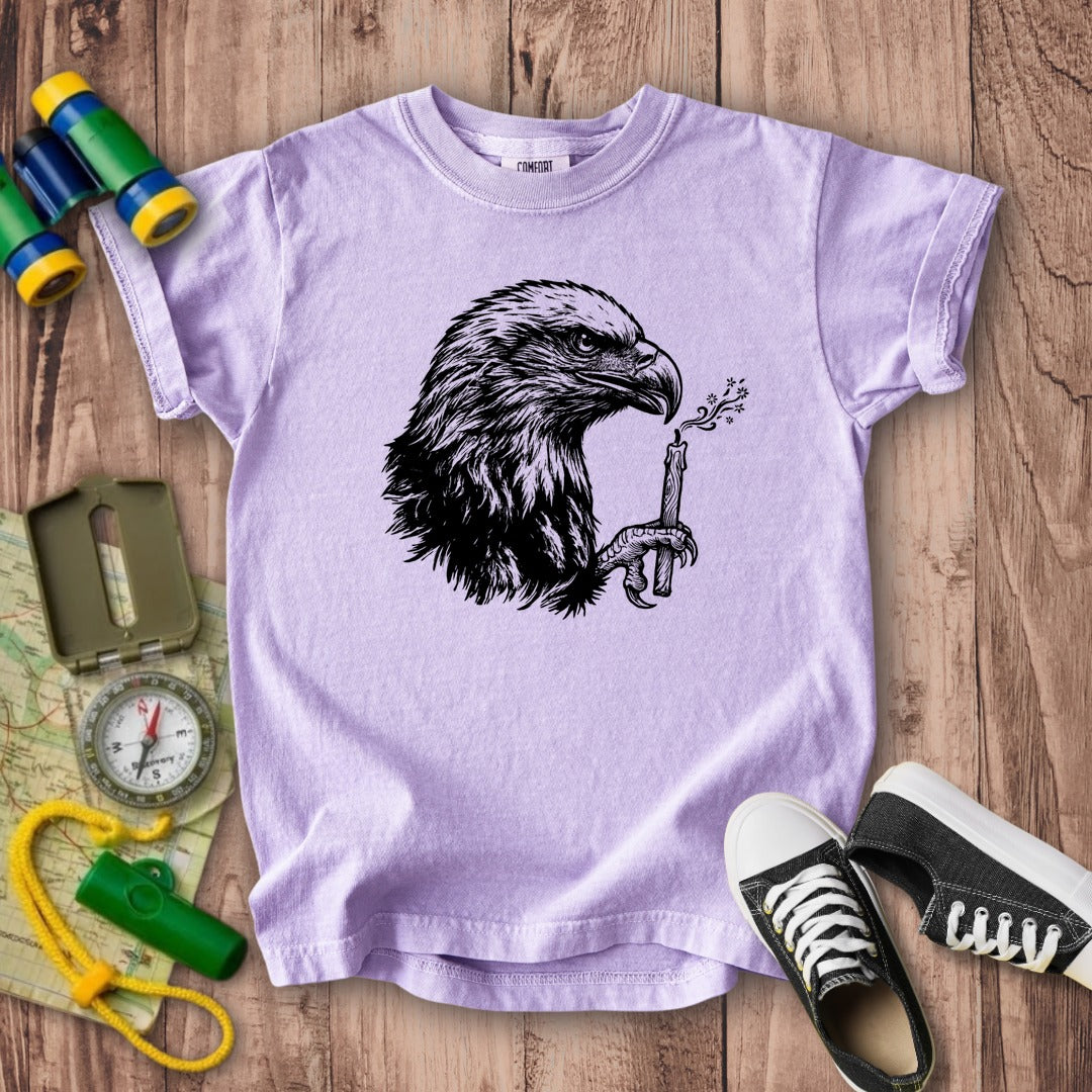 Happy Birthday America Eagle Blowing Out a Candle Kids Cotton T-Shirt